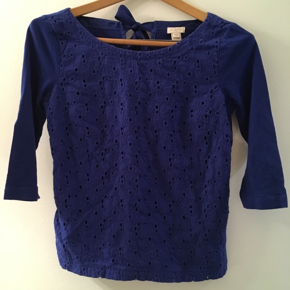 J. Crew Tops - J. Crew Blue Cotton Knit Blouse XXS